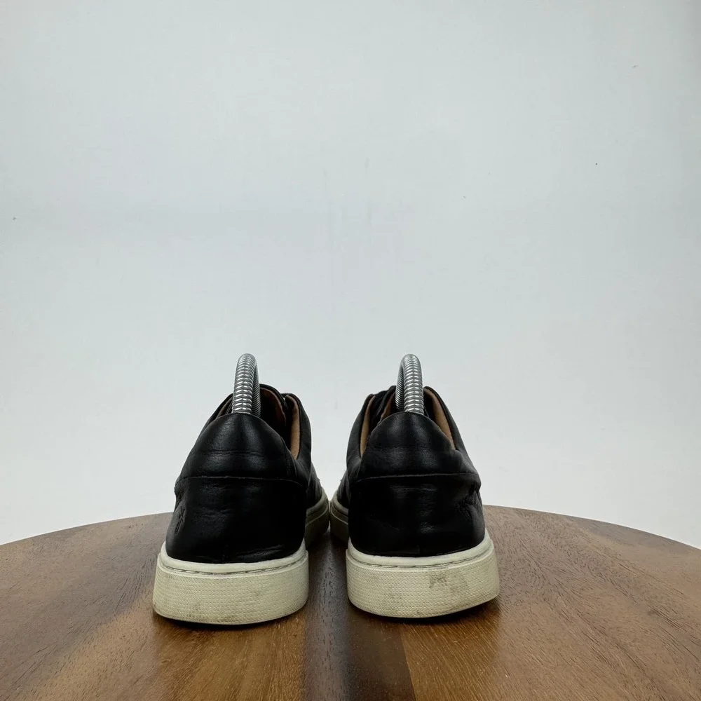 Womens Frye Ivy Black Leather Low Top Casual Comfort Sneakers Shoes Size 8 M GUC